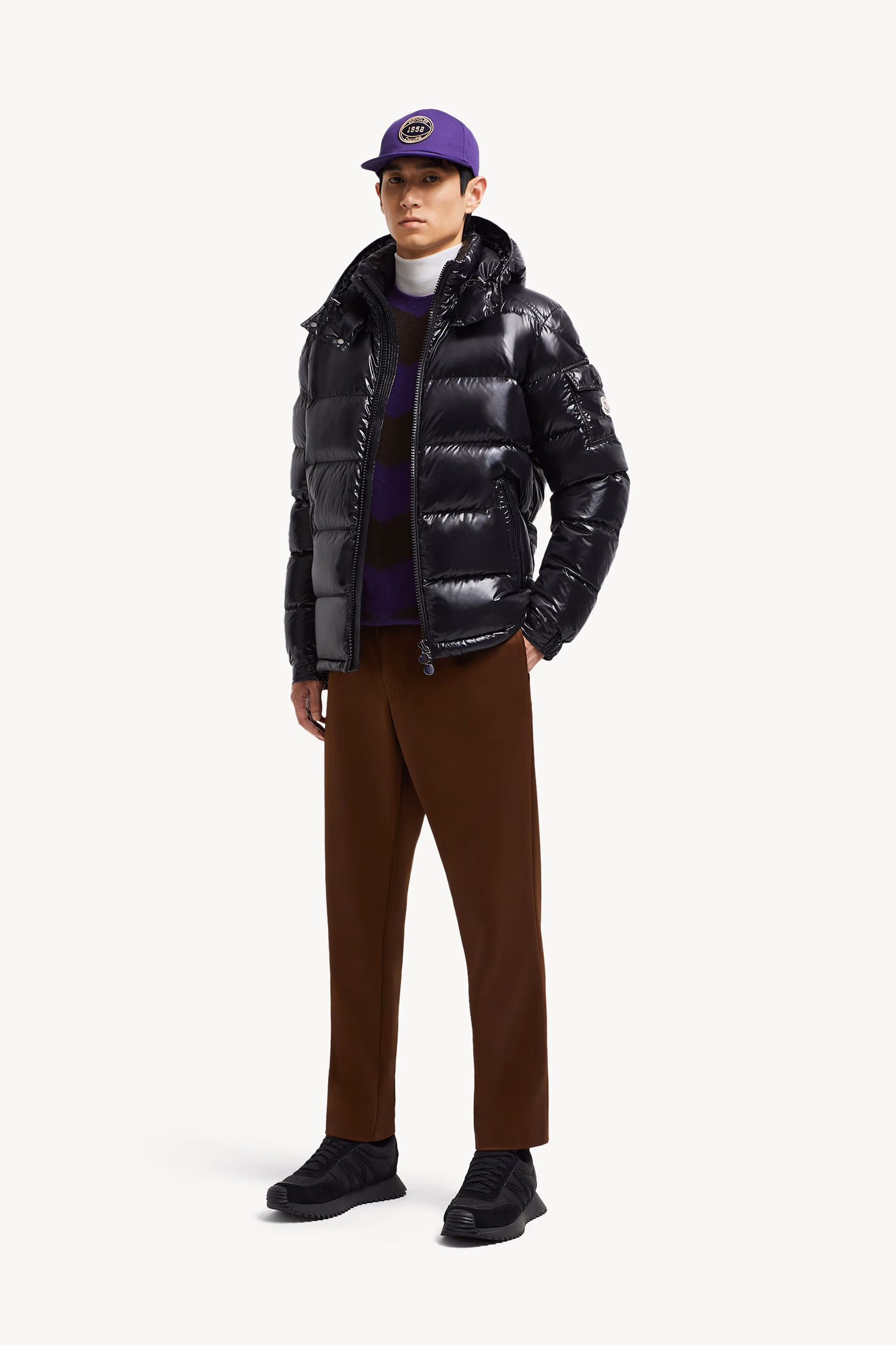 Moncler Maya Hooded Short Down Jacket Men Black Moncler 0